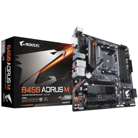 TARJETA MADRE GIGABYTE B450 AORUS M DDR4 SOCKET AM4 MICRO ATX