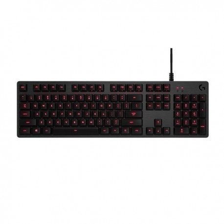 TECLADO GAMER LOGITECH G413 LED ROJO, MECÁNICO, ALÁMBRICO, CARBONO