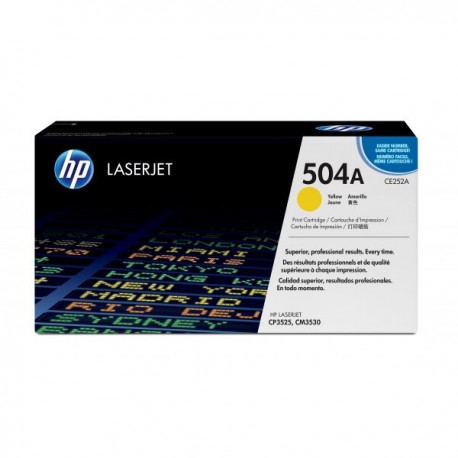 CARTUCHO HP 504A AMARIALLO LASERJET CP3525-CM3530 CE252A