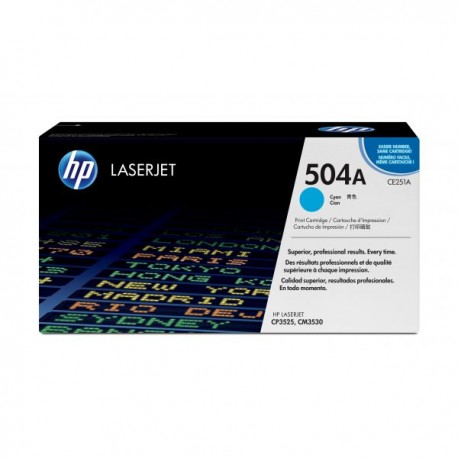 TONER HP 504A CIAN PARA LASERJET CP3525/CM3530 CE251A