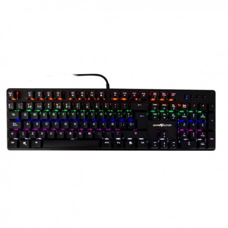 TECLADO MECANICO GAME FACTOR KBG400 RGB SWITCH BLUE USB NEGRO